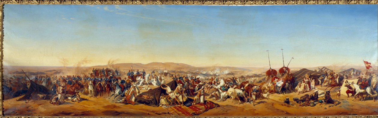 Podbój Algierii (1830-1847): „” Zdobycie Smalah (Smala) Abd el-Kadera (Abd-el-Kader lub ibn Muhyi al-Din al-Hasani) (1807-1883) przez księcia Aumale w Taguin autorstwa Alfred Charles Ferdinand Decaen