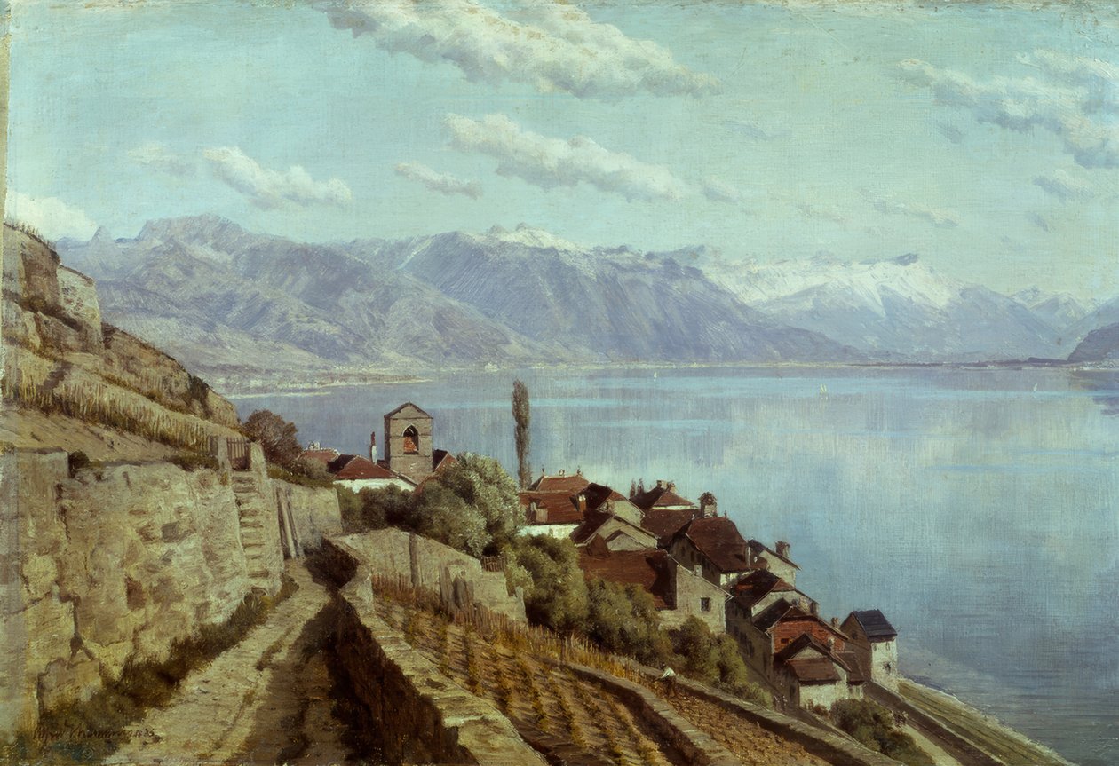Miejscowość Saint-Saphorin autorstwa Alfred Chavannes