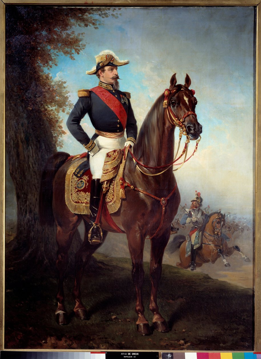 Portret konny Napoleona III (1808-1873). Obraz Alfreda De Dreux (1810-1860) autorstwa Alfred Dedreux