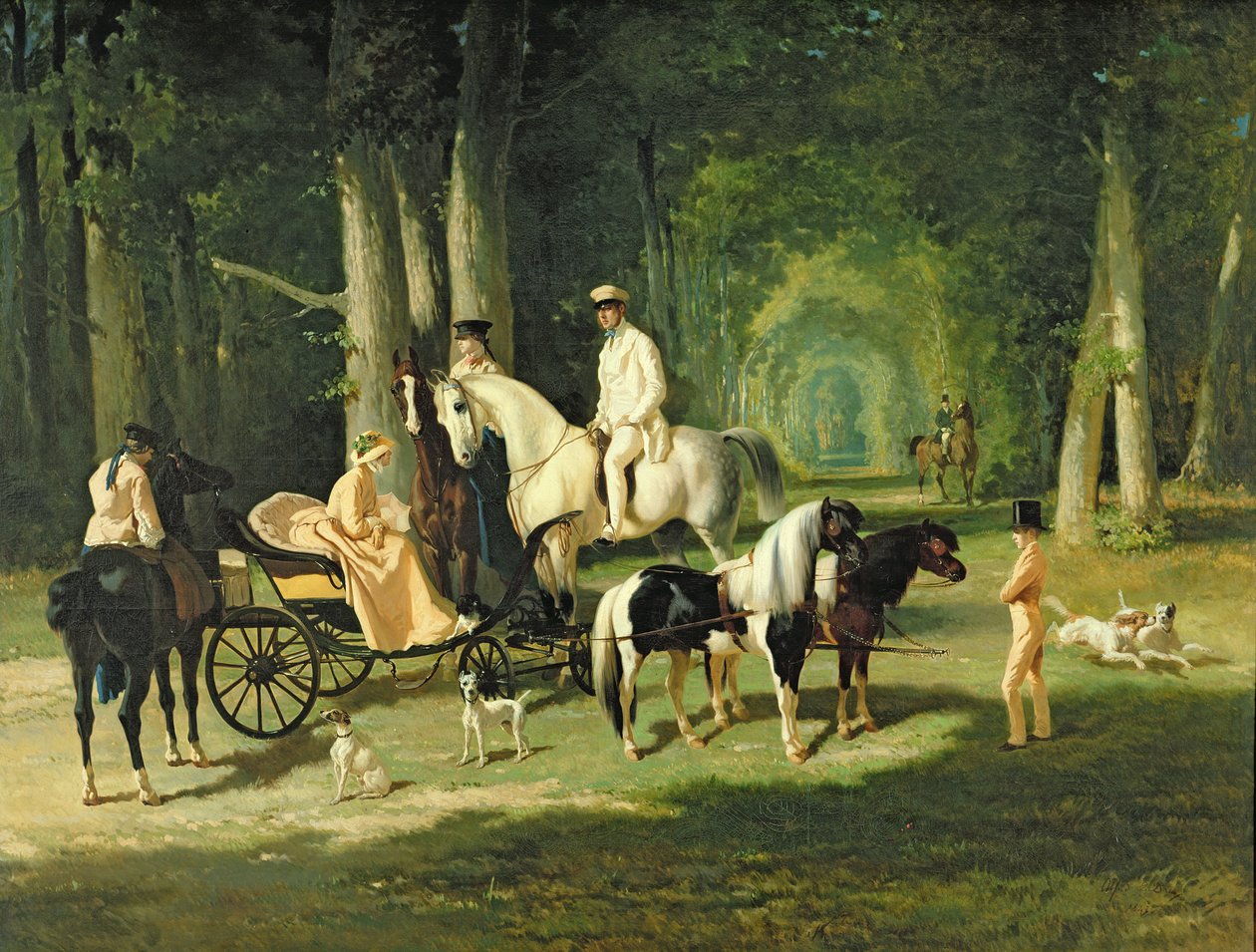 Państwo Mosselman i ich dwie córki autorstwa Alfred Dedreux