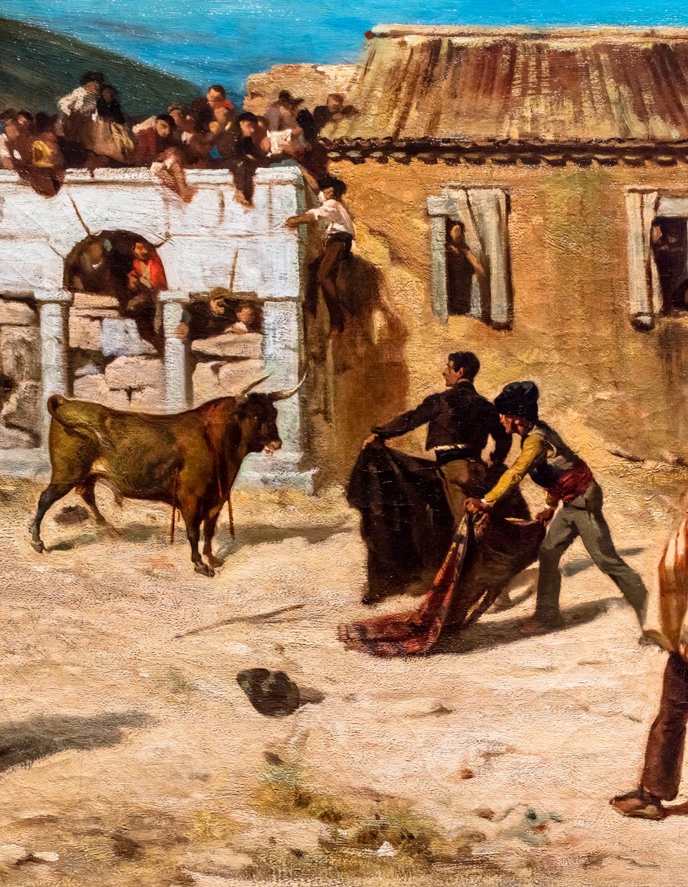 Walka z novillos, szczegóły autorstwa Alfred Dehodencq