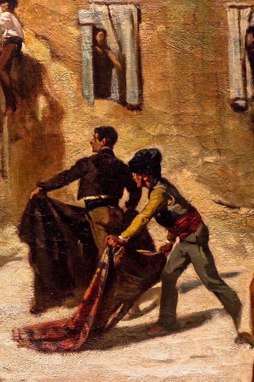 Walka z novillos, szczegóły autorstwa Alfred Dehodencq