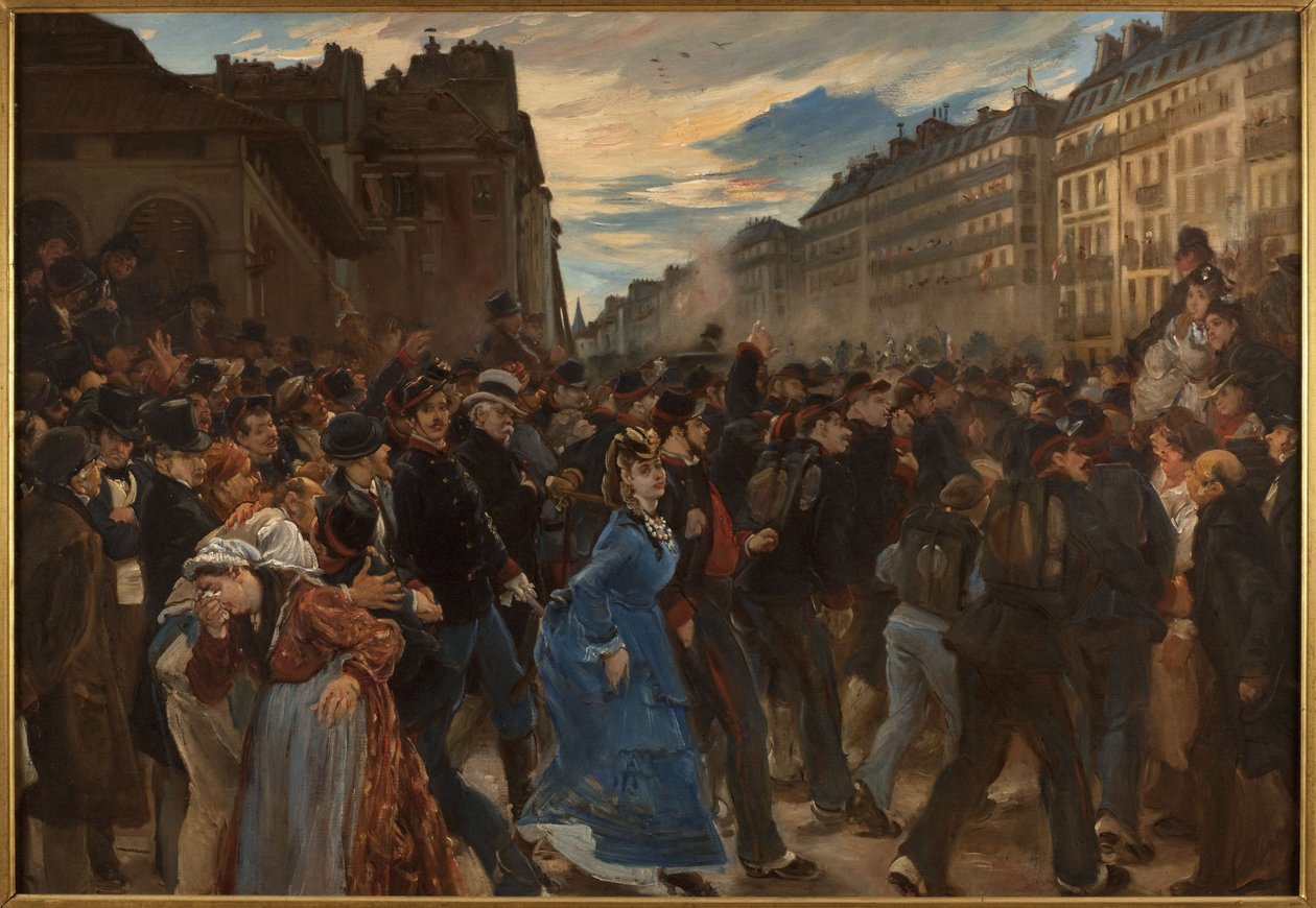 Le départ des mobiles, en juillet 1870, ok. 1879 (olej na płótnie) autorstwa Alfred Dehodencq