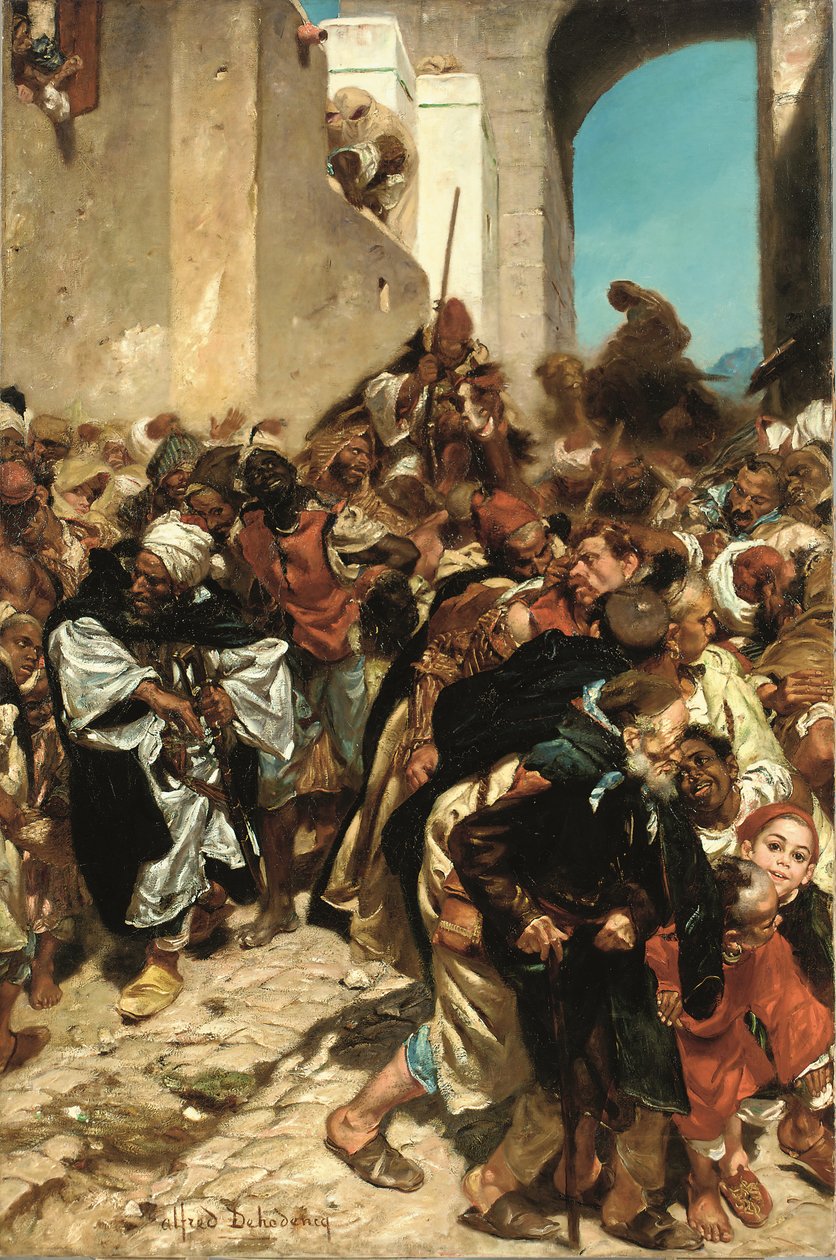Więźniowie marokańscy (olej na płótnie) autorstwa Alfred Dehodencq