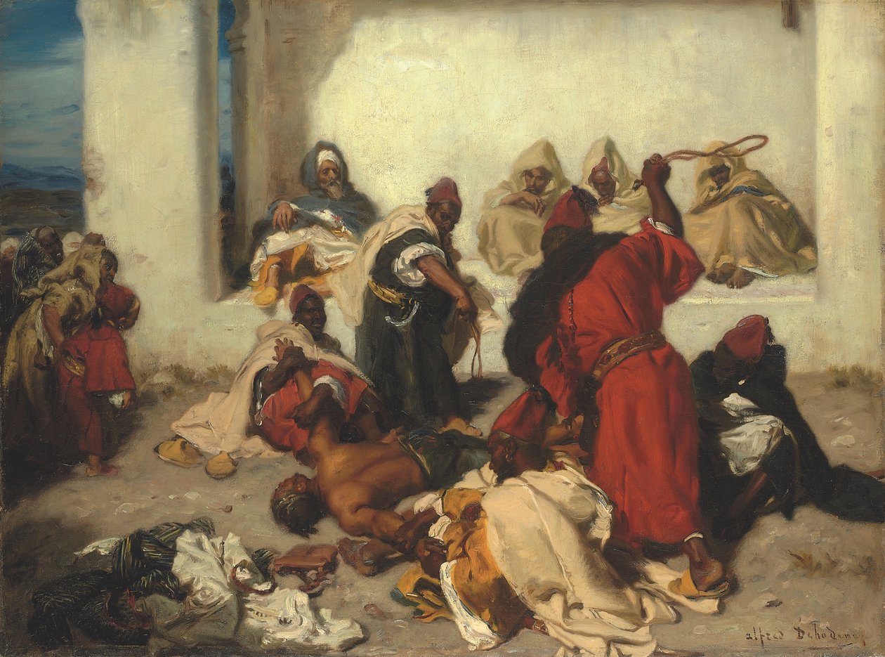 O ladrão capturado (óleo sobre tela)polonês autorstwa Alfred Dehodencq
