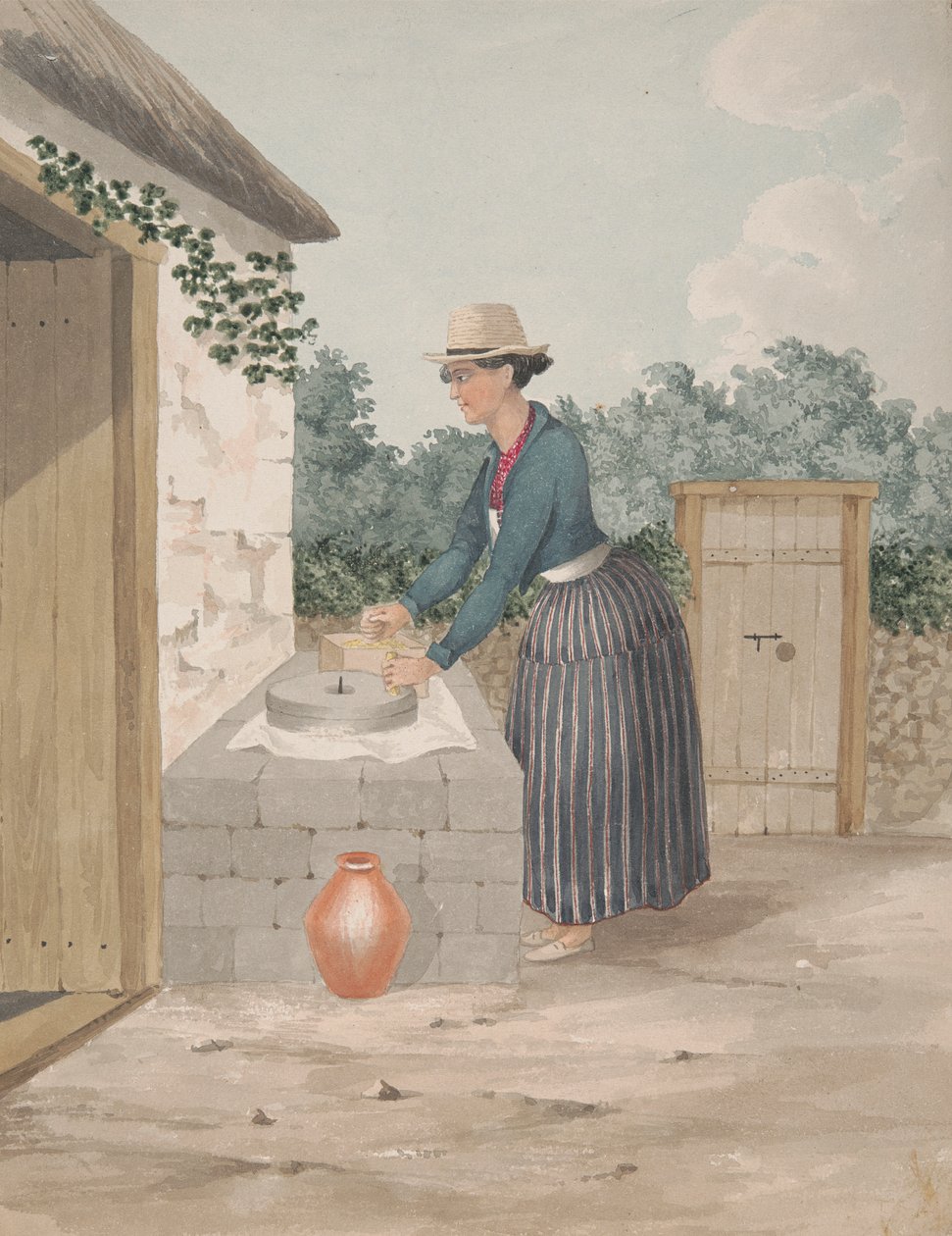 Młynek ręczny do mielenia Gofio, Teneryfa autorstwa Alfred Diston