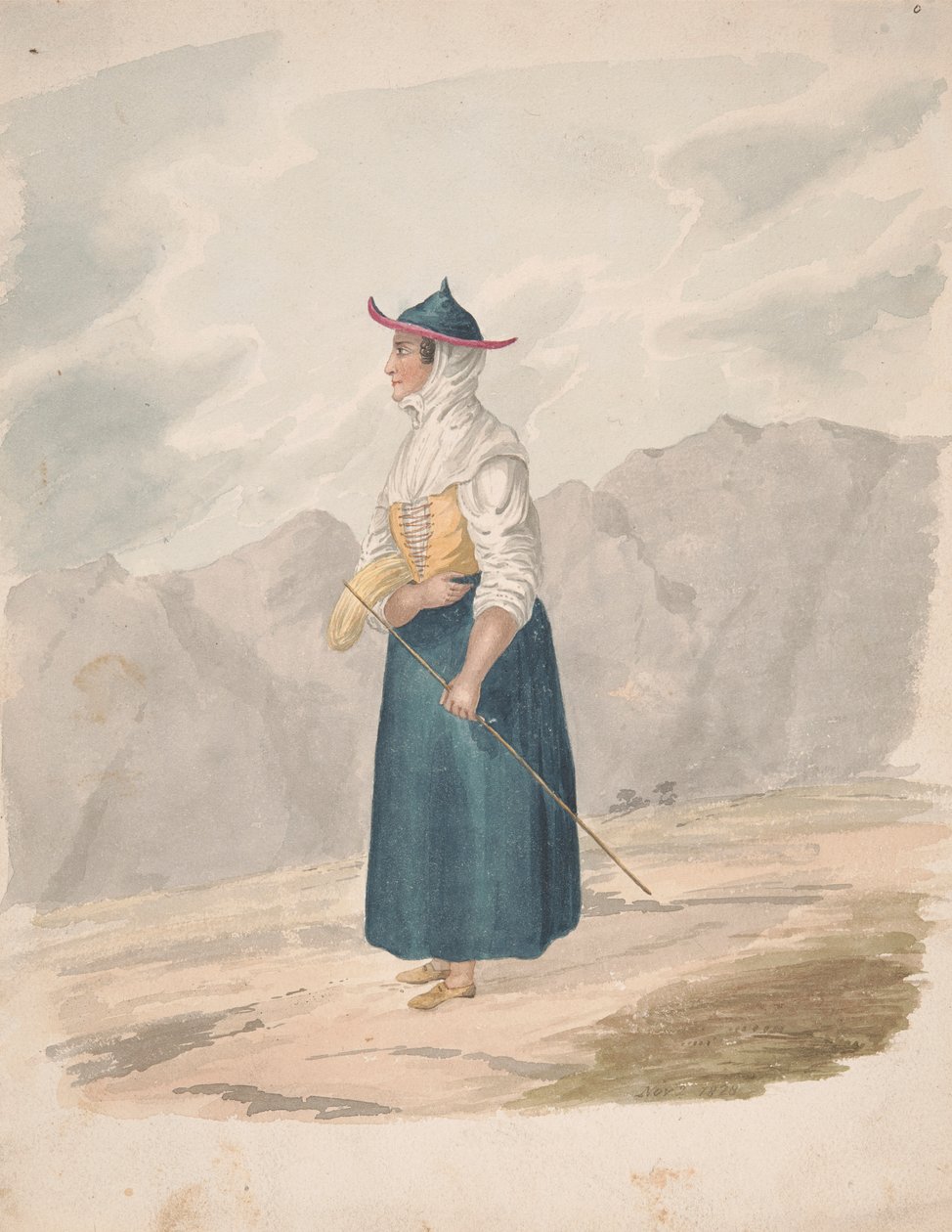 Wieśniaczka z personelem, La Palma autorstwa Alfred Diston