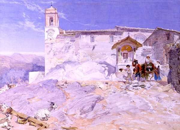 Sta Rocco, Olevano (akwarela na papierze) autorstwa Alfred Downing Fripp