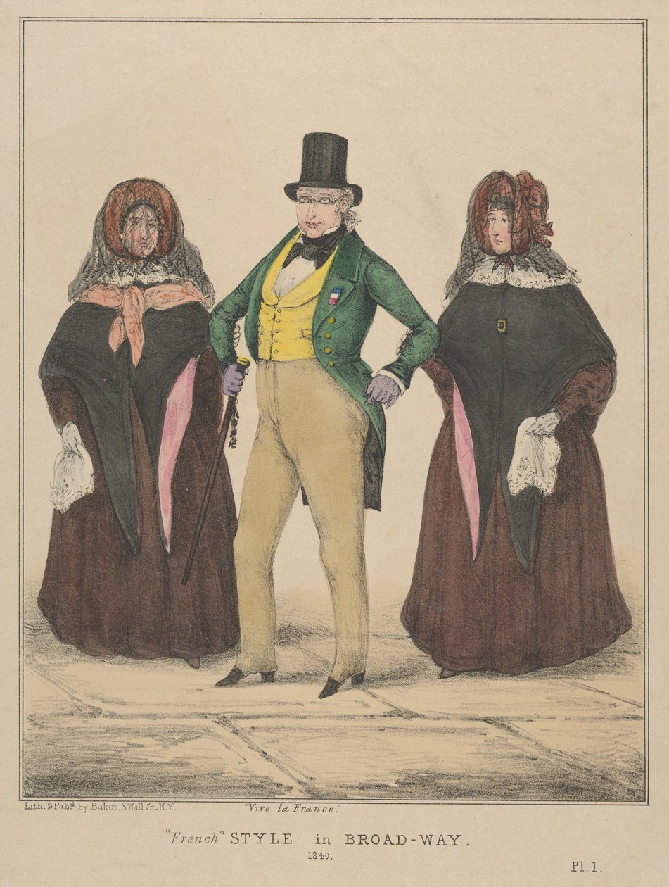 Vive la France, Francuski styl na Broadwayu, 1840. autorstwa Alfred E. Baker