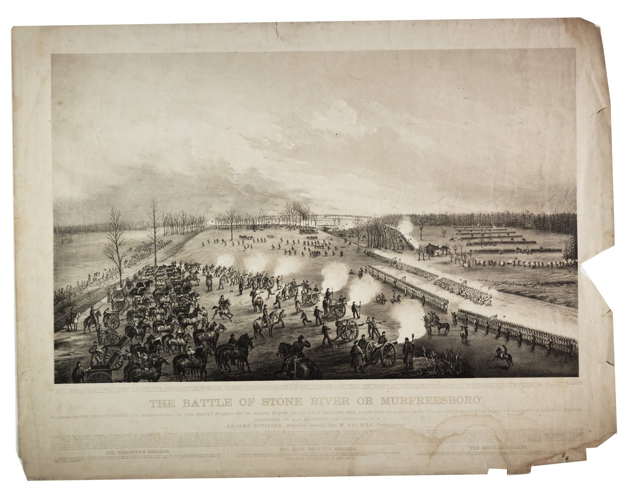 Bitwa o Stone River lub Murfreesboro, 1863 autorstwa Alfred E. Mathews