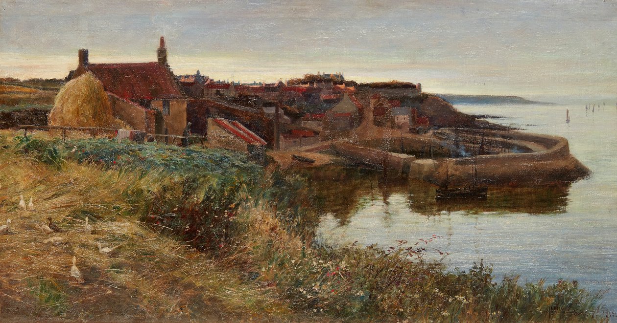 Crail Harbor o zmierzchu (olej na płótnie) autorstwa Alfred East