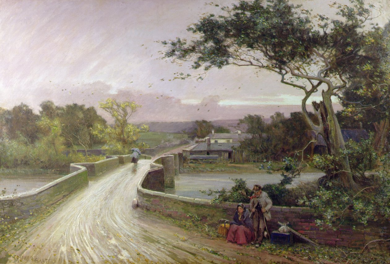 Newby Bridge, Windermere (olej na płótnie) autorstwa Alfred East