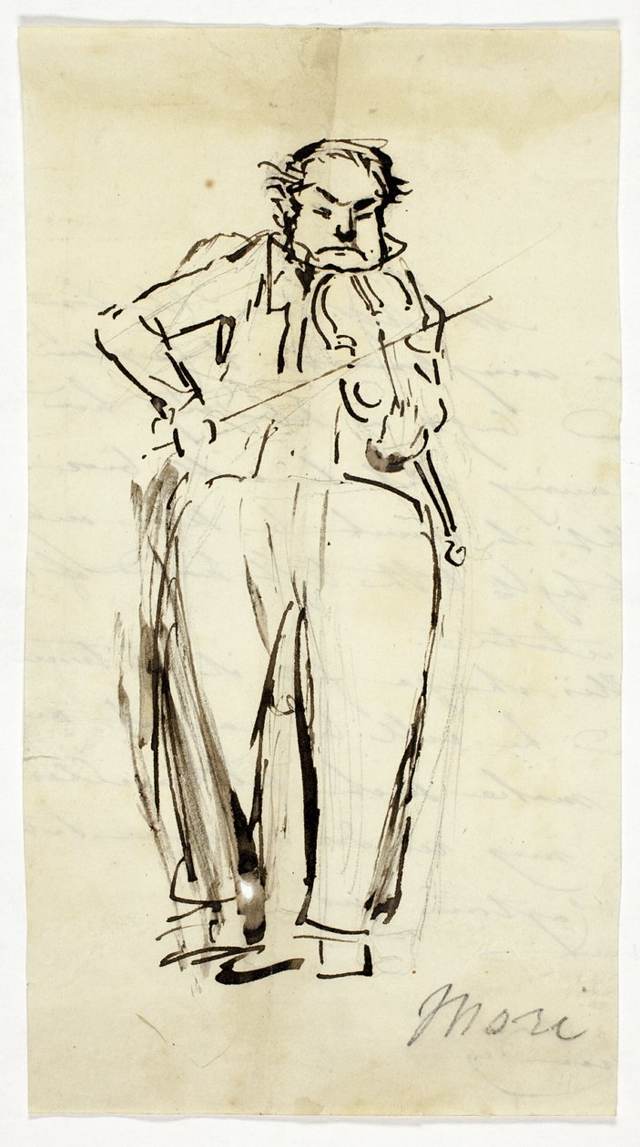 Nicolas Mori, skrzypek autorstwa Alfred Edward Chalon