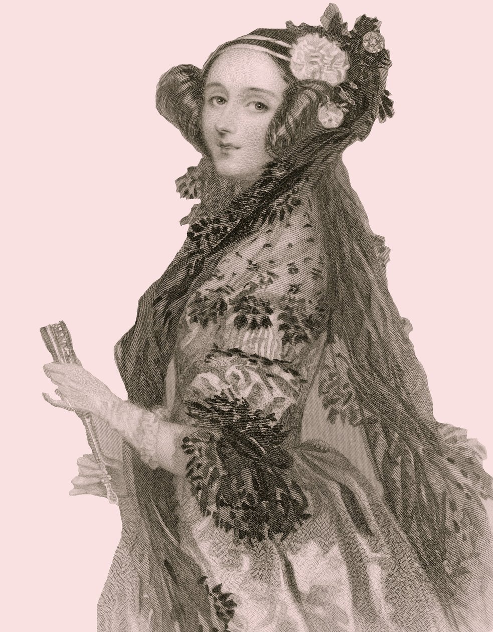 Portret króla Augusty Ady (1815 - 1852), hrabiny Lovelace (rycina). autorstwa Alfred Edward Chalon