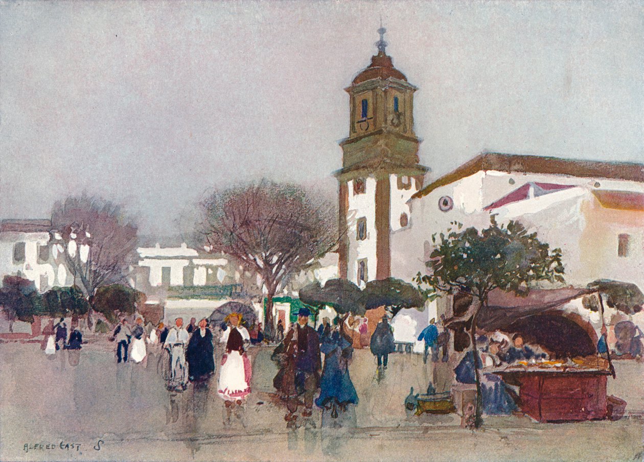 Kościół katedralny, Algeciras, ok. 1910 r. autorstwa Alfred East