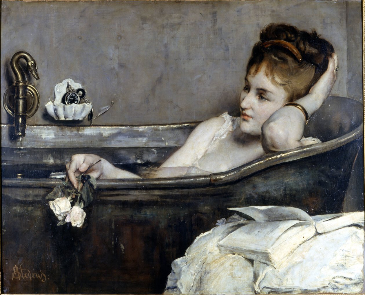Alfred Stevens: „Łaźnia” 1867. Muzeum Narodowe Compiègne autorstwa Alfred Emile Stevens