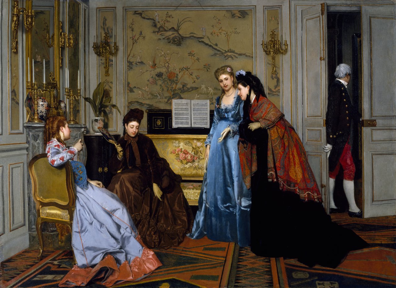 Eleganckie postacie w salonie, bez daty autorstwa Alfred Emile Stevens
