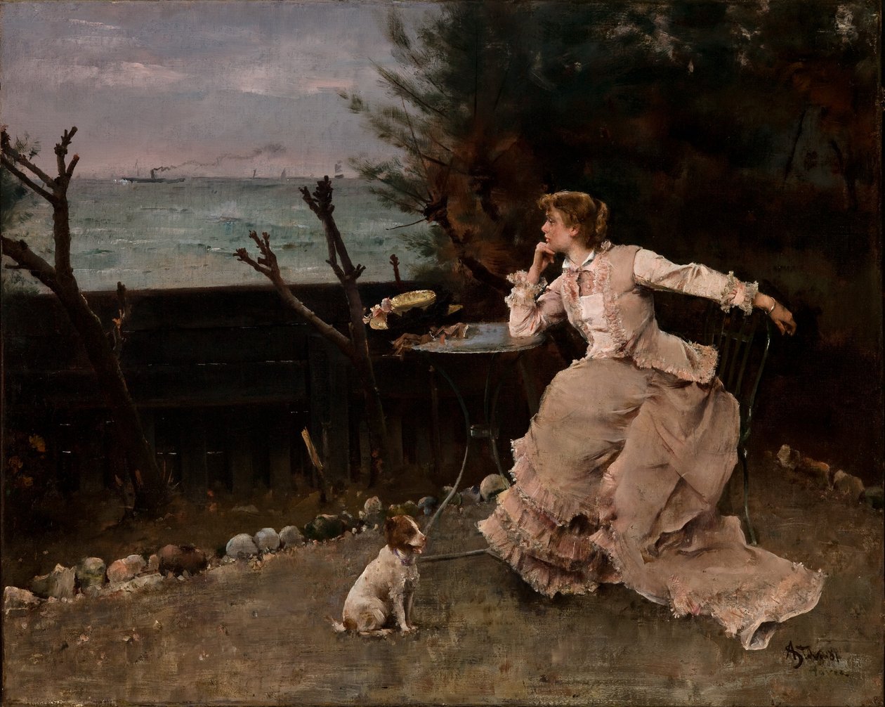 W głębokim zamyśleniu autorstwa Alfred Emile Stevens