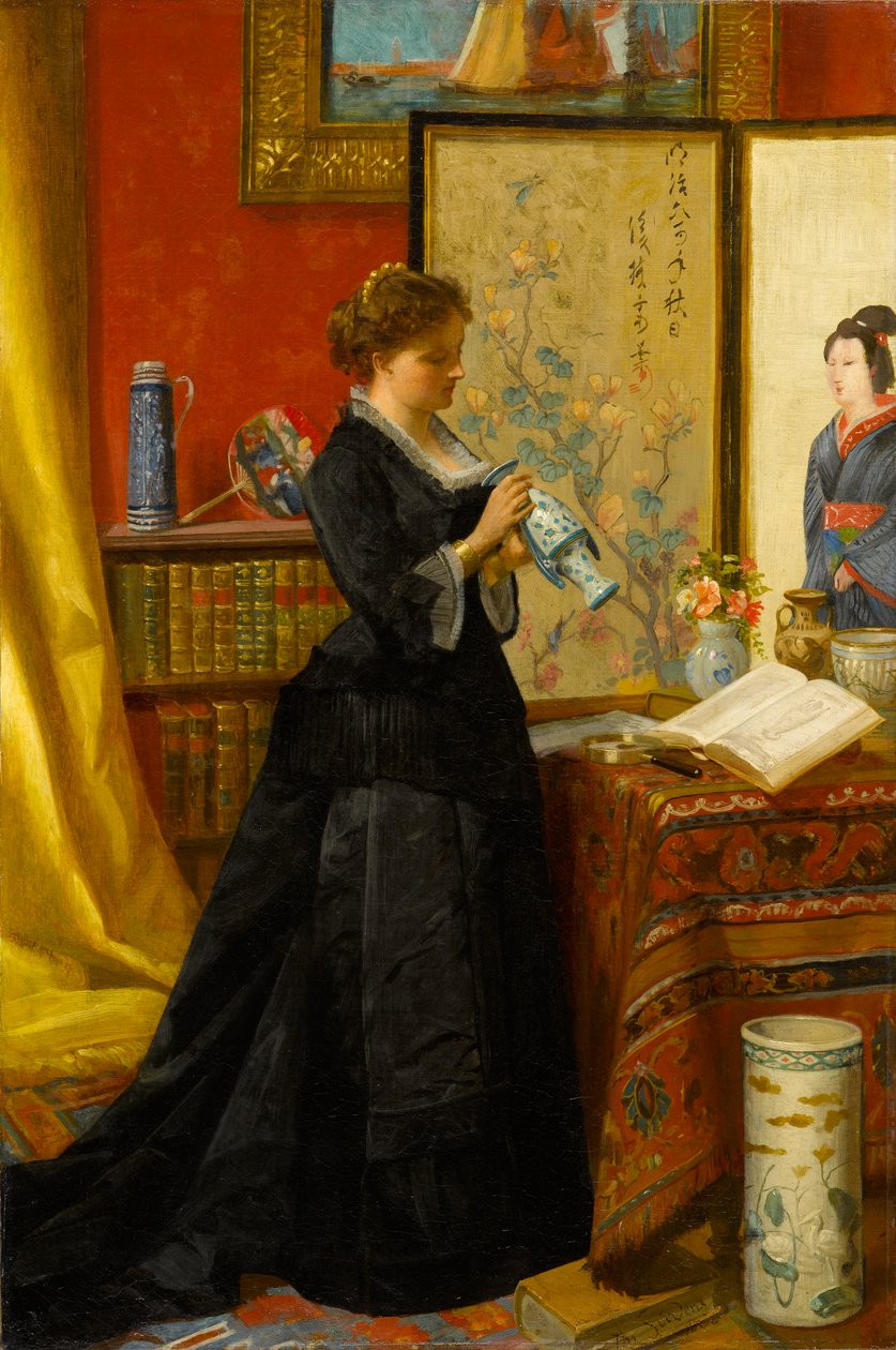 Kolekcjoner porcelany, 1868 r. autorstwa Alfred Emile Stevens