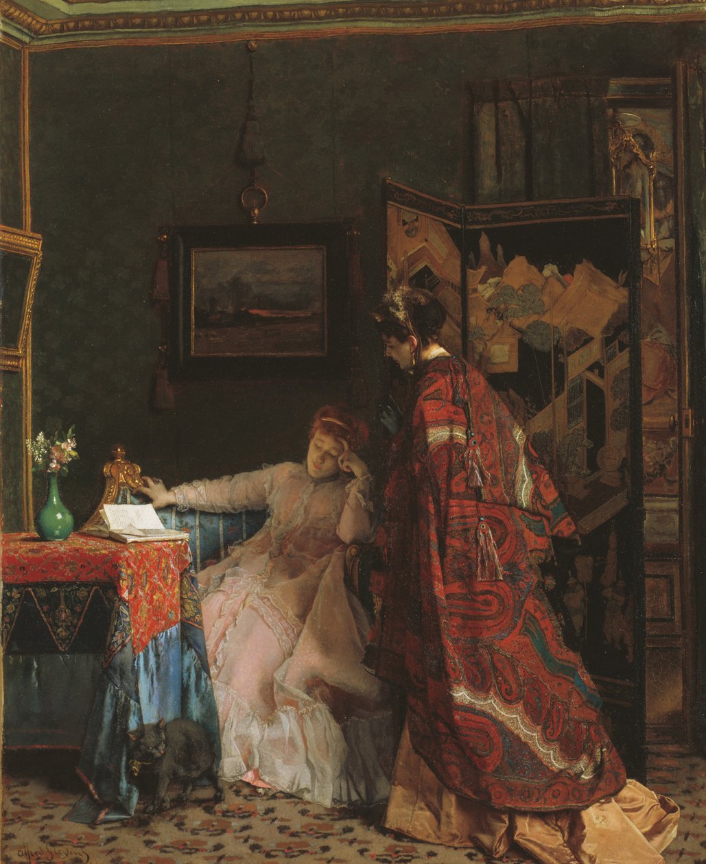 Wizyta przed 1869 (olej na płótnie) autorstwa Alfred Emile Stevens