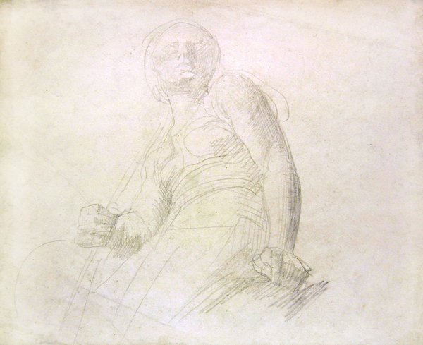 Studium postaci, ok. 1850 (ołówek na papierze) autorstwa Alfred George Stevens