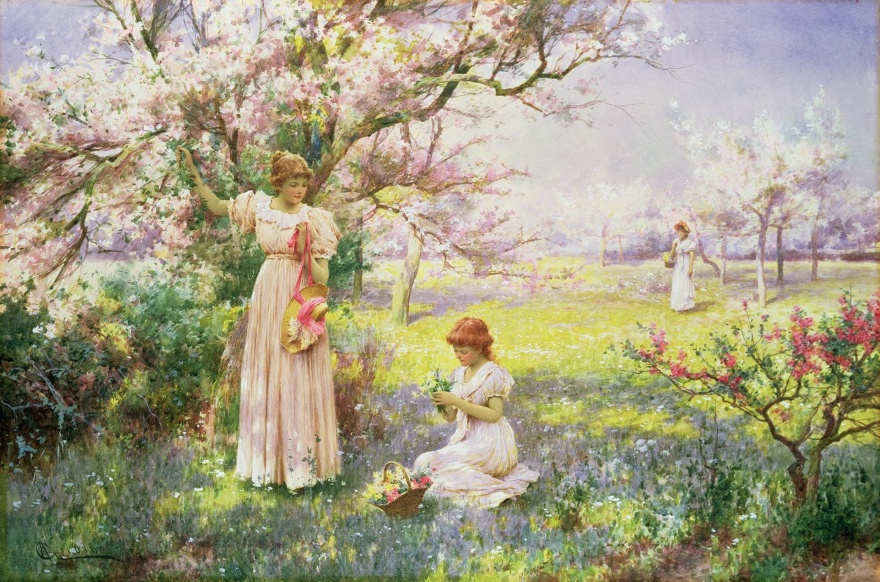 Wiosna: Zbieranie Kwiatów, 1898 autorstwa Alfred Glendening