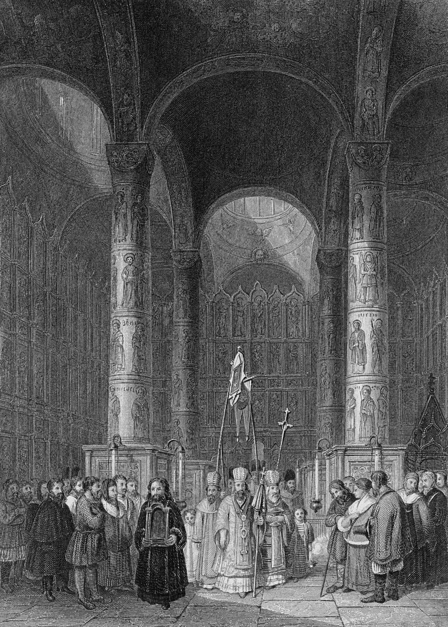 Wnętrze Wielkiej Katedry Wniebowzięcia NMP, ryt T. Higham, 1835 autorstwa Alfred Gomersal Vickers