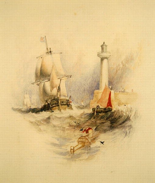 Port Ramsgate (akwarela) autorstwa Alfred Gomersal Vickers