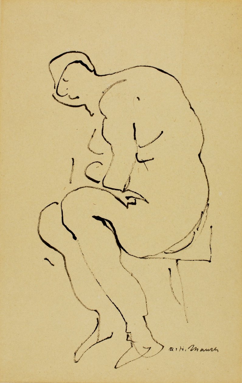 Akt siedzący autorstwa Alfred H. Maurer