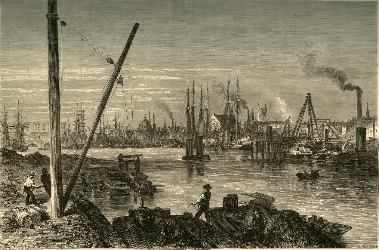 „Filadelfia, spod New South-Street-Bridge”, 1874. autorstwa Alfred Harral