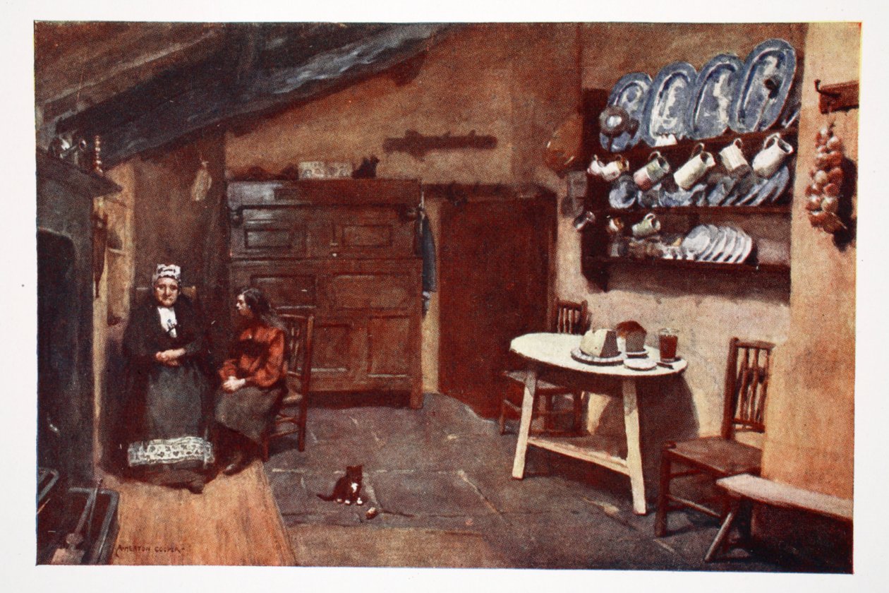 Stara kuchnia zajazdu Coniston z portfolio grafik z oryginalnych akwarel, ok.1920 autorstwa Alfred Heaton Cooper