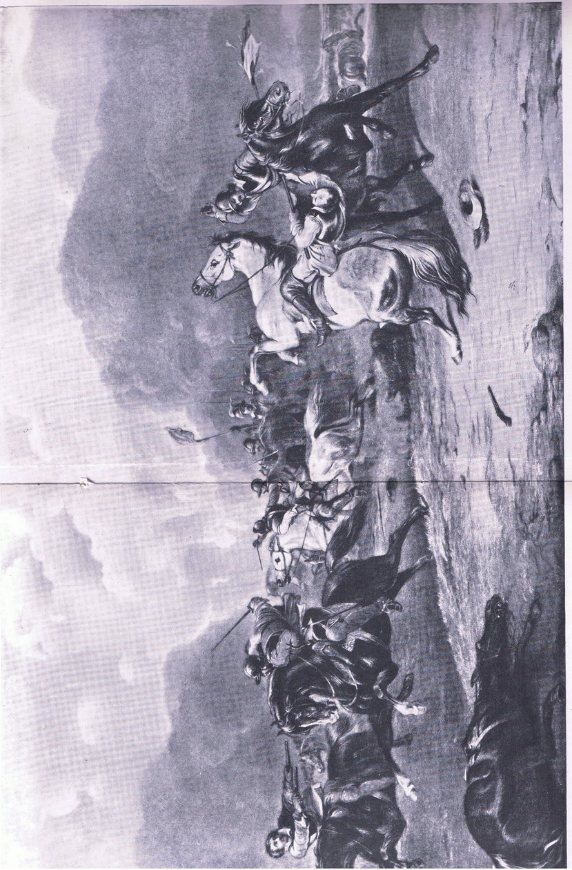 Odwrót w Naseby: 14 czerwca 1645, ilustracja z brytyjskich bitew na lądzie i morzu, 1915 autorstwa Alfred Heaton Cooper
