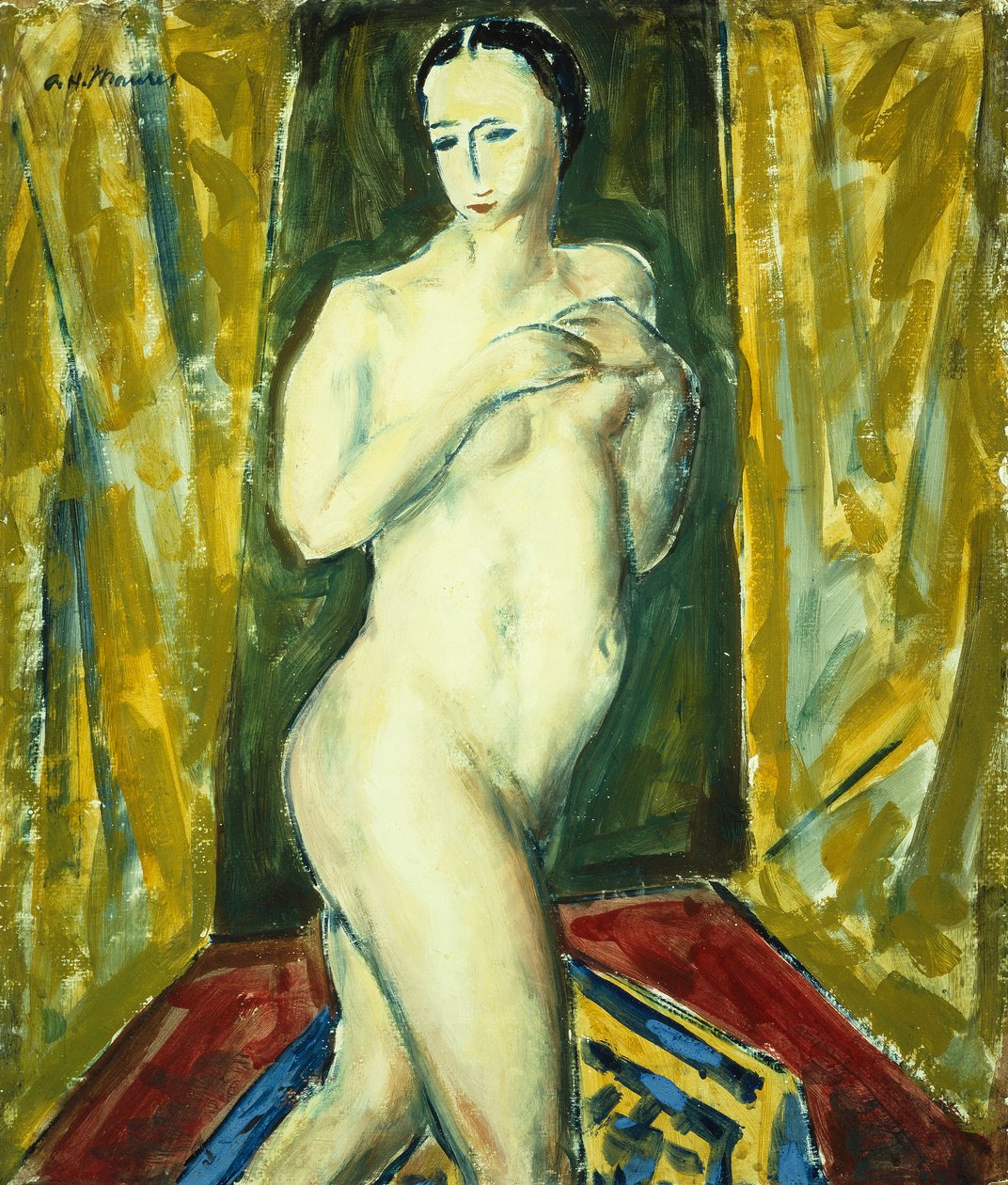 Akt stojący, ok. 1927-28 (na pokładzie gwasz) autorstwa Alfred Henry Maurer