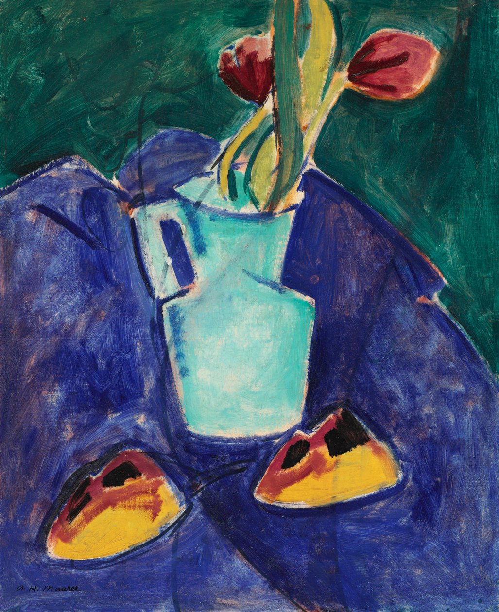 Tulipany w zielonym wazonie autorstwa Alfred Henry Maurer