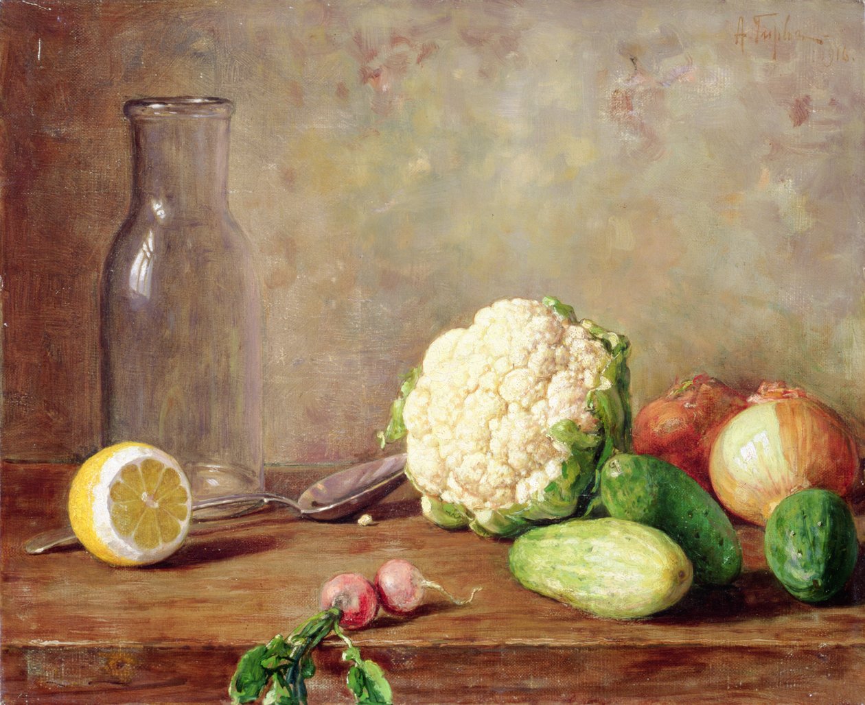 Martwa natura z kalafiorem, 1916 autorstwa Alfred Hirv