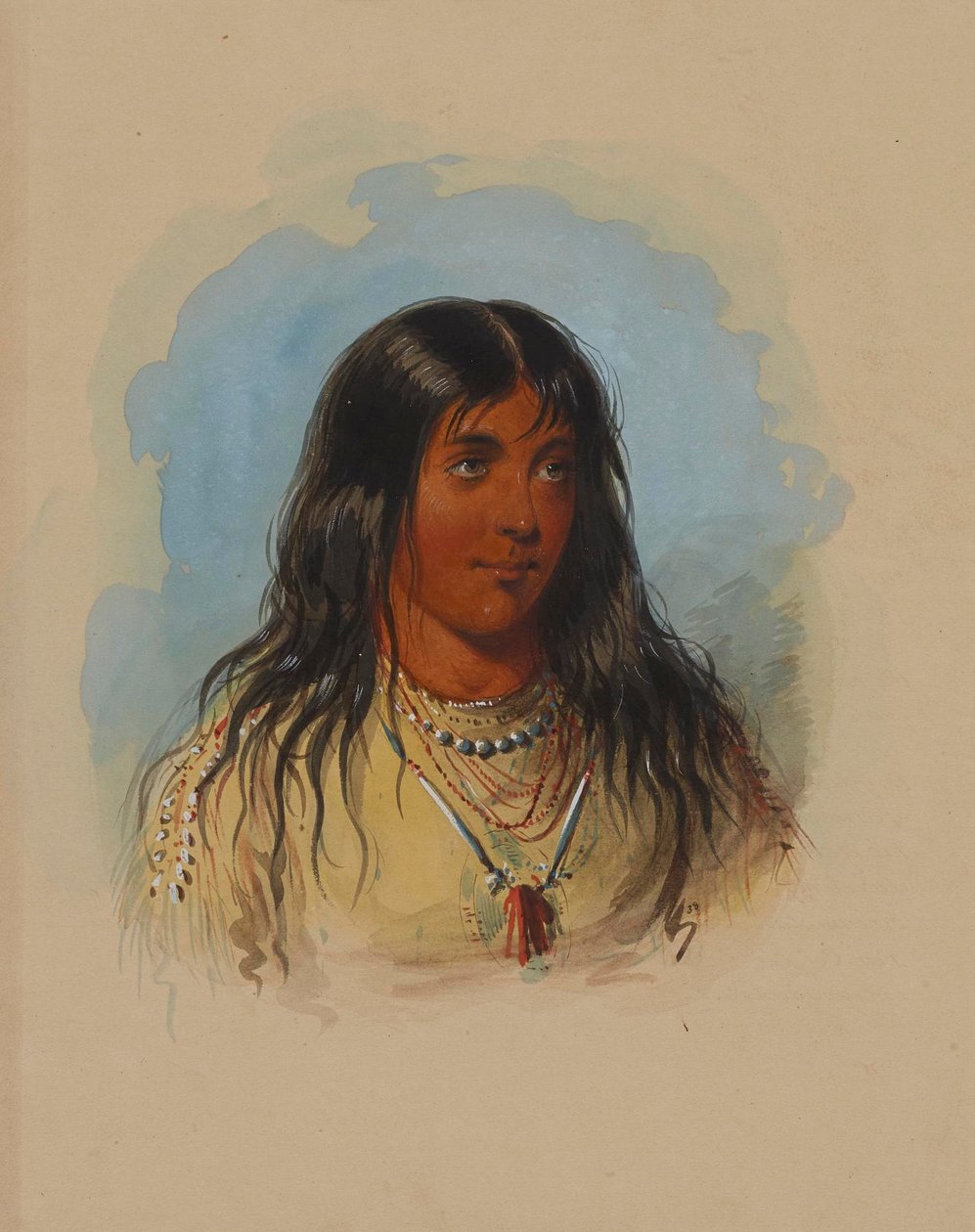 Kobieta z plemienia Aricara [sic] autorstwa Alfred Jacob Miller