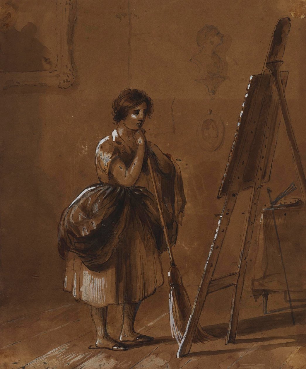 Pracownia artysty. Krytyk. autorstwa Alfred Jacob Miller