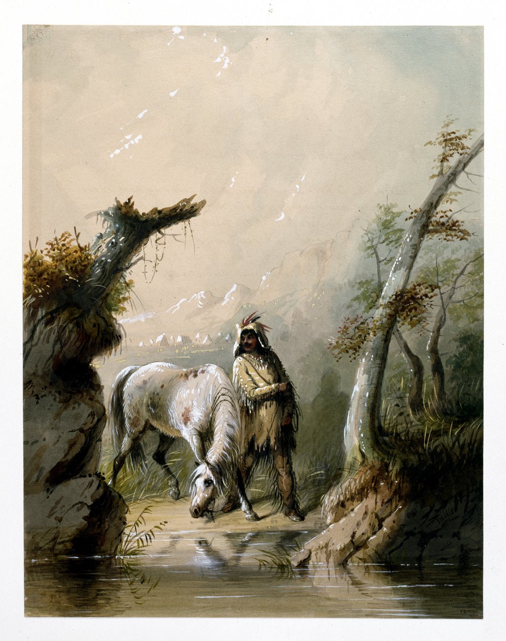 Auguste i jego koń autorstwa Alfred Jacob Miller