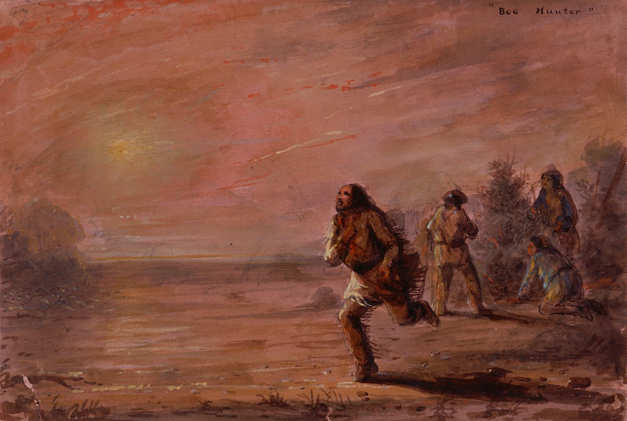 Łowcy pszczół, ok. 1837 (olej na papierze) autorstwa Alfred Jacob Miller