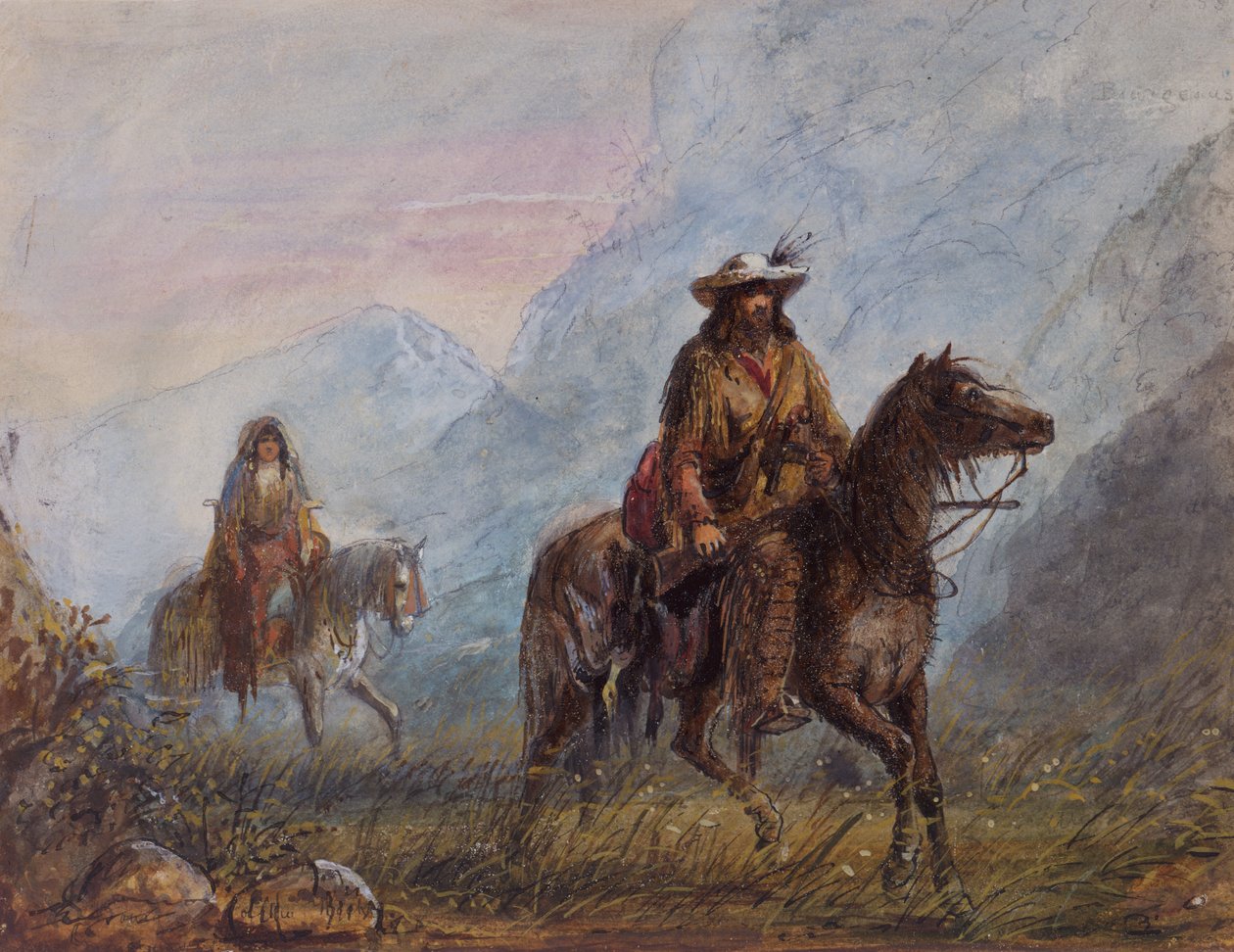 Kapitan Joseph Rutherford Walker, c.1837 (akwarela na papierze) autorstwa Alfred Jacob Miller