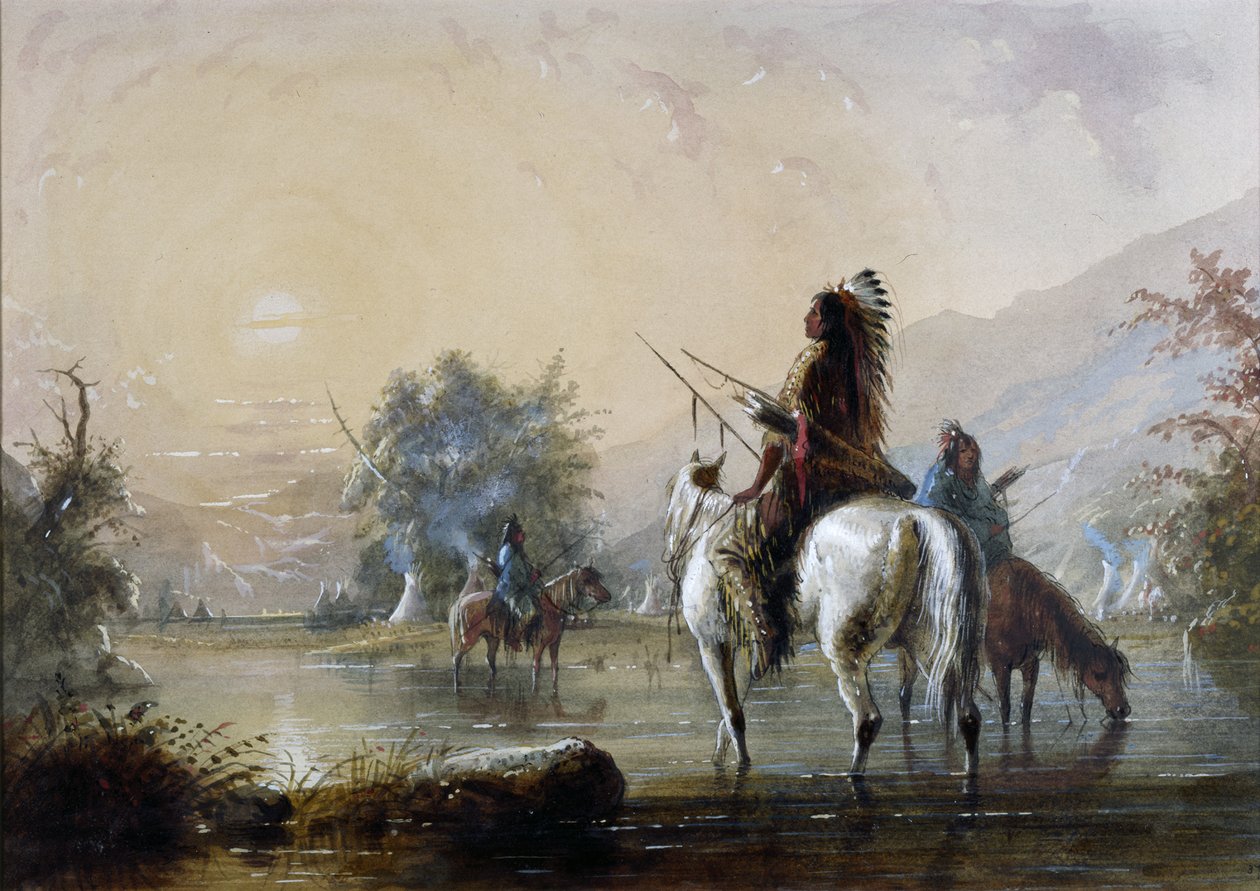Obóz Kruków autorstwa Alfred Jacob Miller