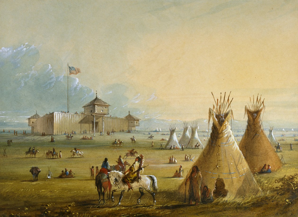 Fort Laramie autorstwa Alfred Jacob Miller