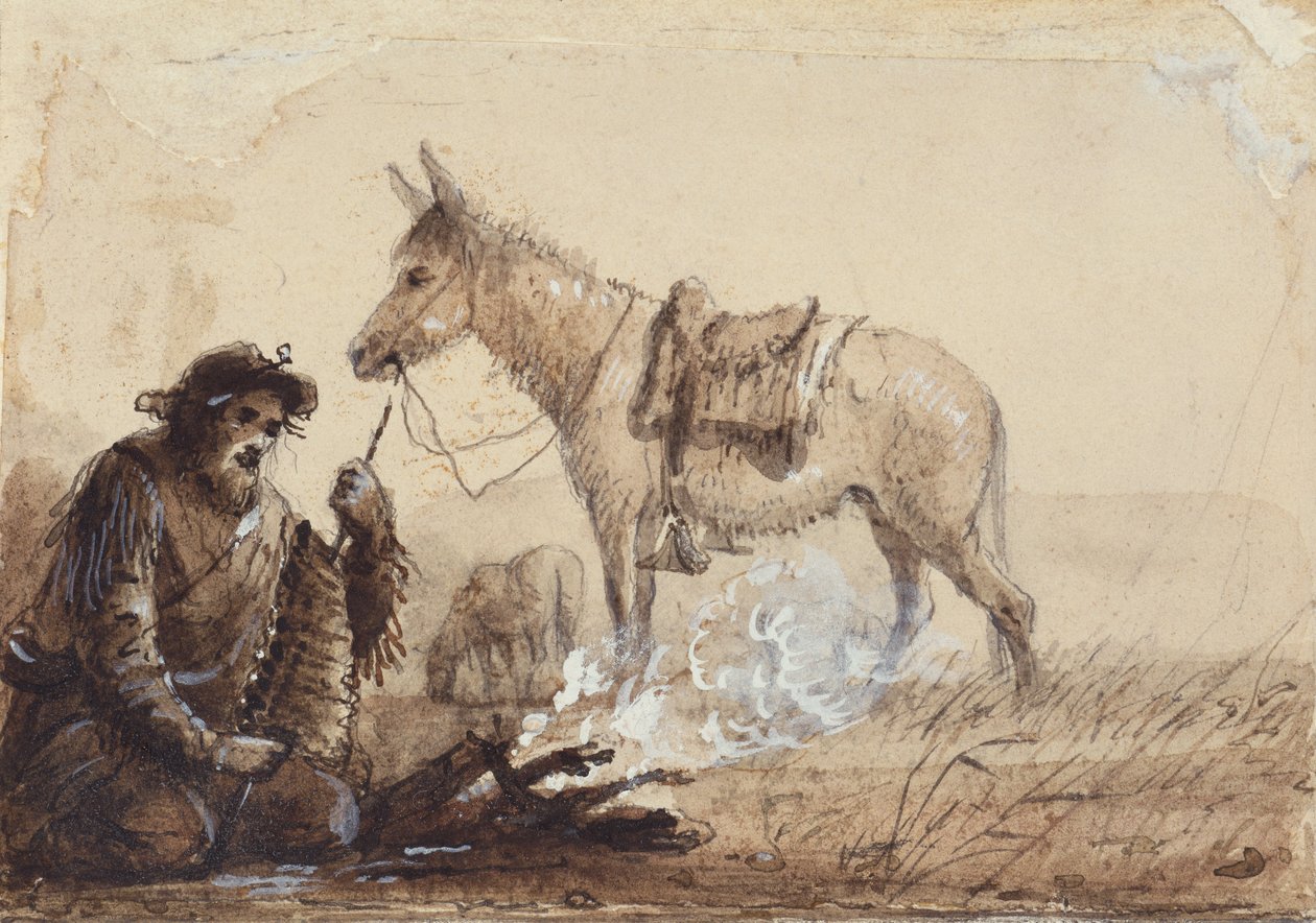 Francois Przygotowanie Wieczerzy, c.1837 (rysunek na papierze) autorstwa Alfred Jacob Miller