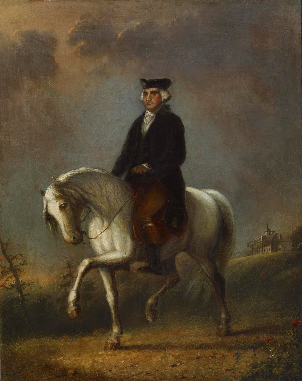George Washington w Mount Vernon autorstwa Alfred Jacob Miller