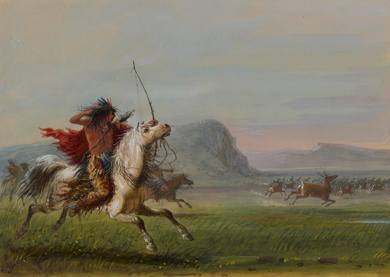 Polowanie na łosie autorstwa Alfred Jacob Miller