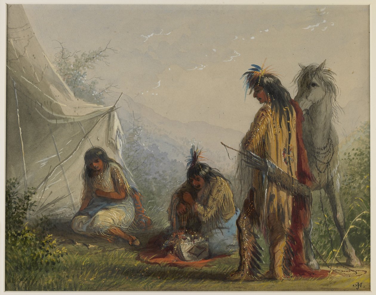 Indiańskie zaloty autorstwa Alfred Jacob Miller