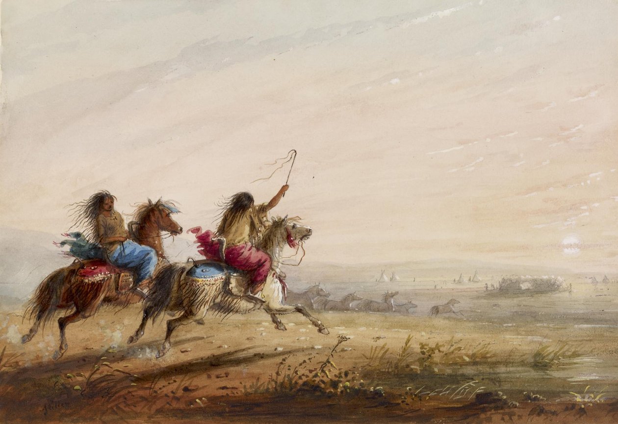Indiańskie dziewczęta: wyścig autorstwa Alfred Jacob Miller