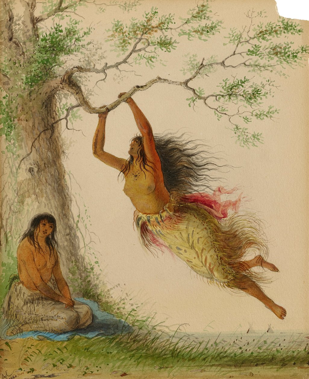 Indian Girls Swinging autorstwa Alfred Jacob Miller