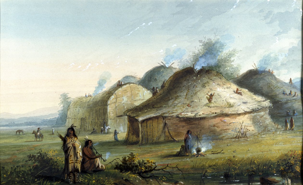 Indiańskie schroniska autorstwa Alfred Jacob Miller