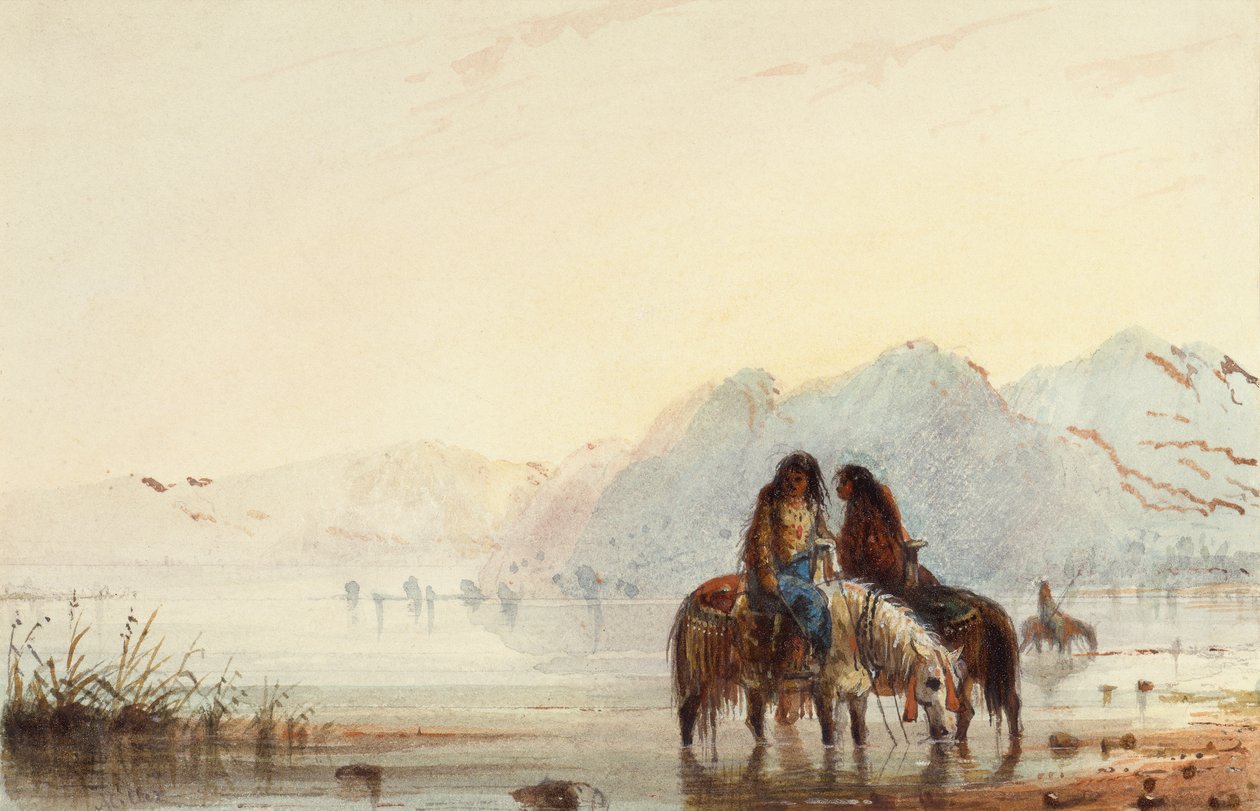 Indianki, Szoszony, ok. 1837 (akwarela na papierze) autorstwa Alfred Jacob Miller